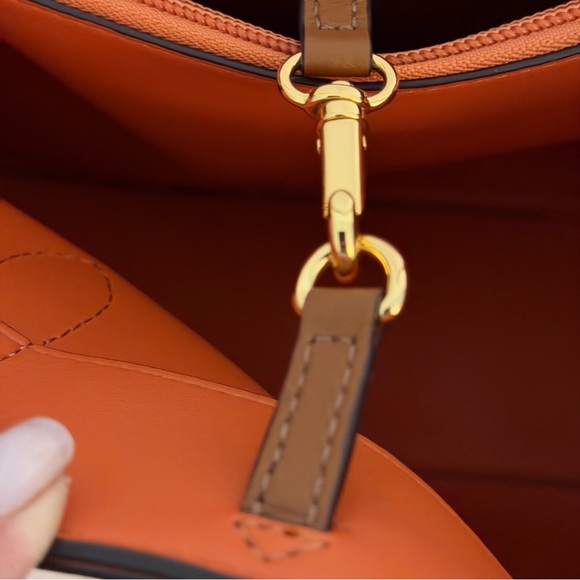 Lauren Ralph Lauren Dryden Marcy Large Satchel Cognac Leather Dust Bag - Picture 9 of 13